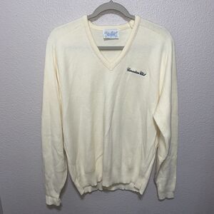 Vintage Palm Beach Sports Men’s V-Neck Sweater Size XL Yellow Canadian Club